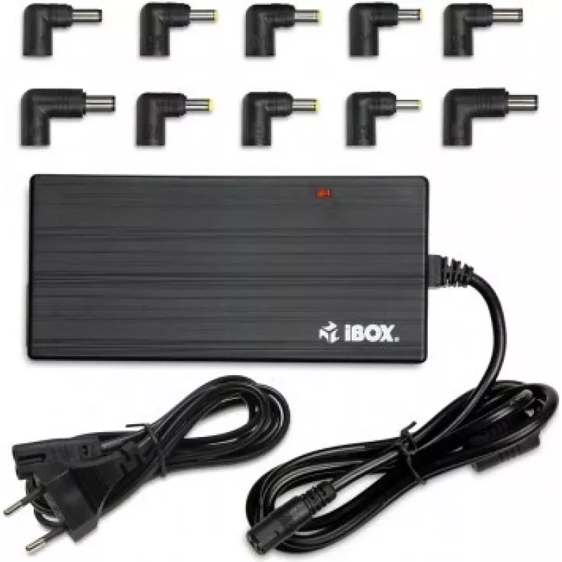 Fuente de alimentación IBOX IUZ90WA 90 W, entrada 100–240 V, salida 4,5 A, tensión ajustable, para interiores, negra