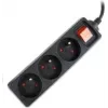 Protector de sobretensión Gembird EG-PSU3F-01 negro 3 tomas AC 230 V 0,6 m