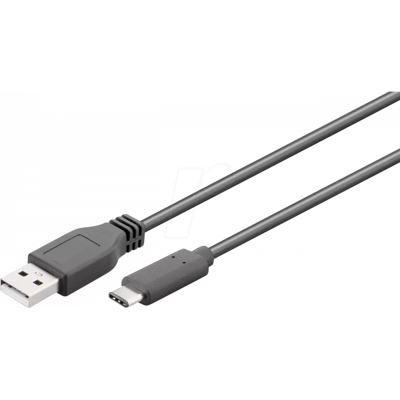 Wentronic goobay - Cable USB - USB-C (M) a USB Type A (M) - USB 3,1 Gen 2 3 A - 50cm - Redondo - Negro (41073)