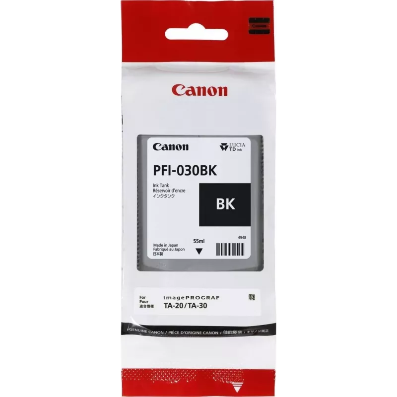 Cartucho de tinta Canon PFI-030BK 1 unidad original negro