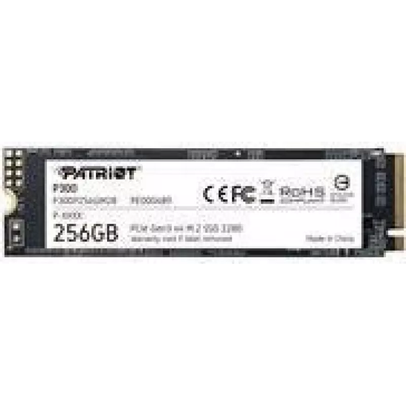 SSD M.2 NVMe PATRIOT P300 256GB — M.2 2280, lectura 1700 MB/s, escritura 1100 MB/s