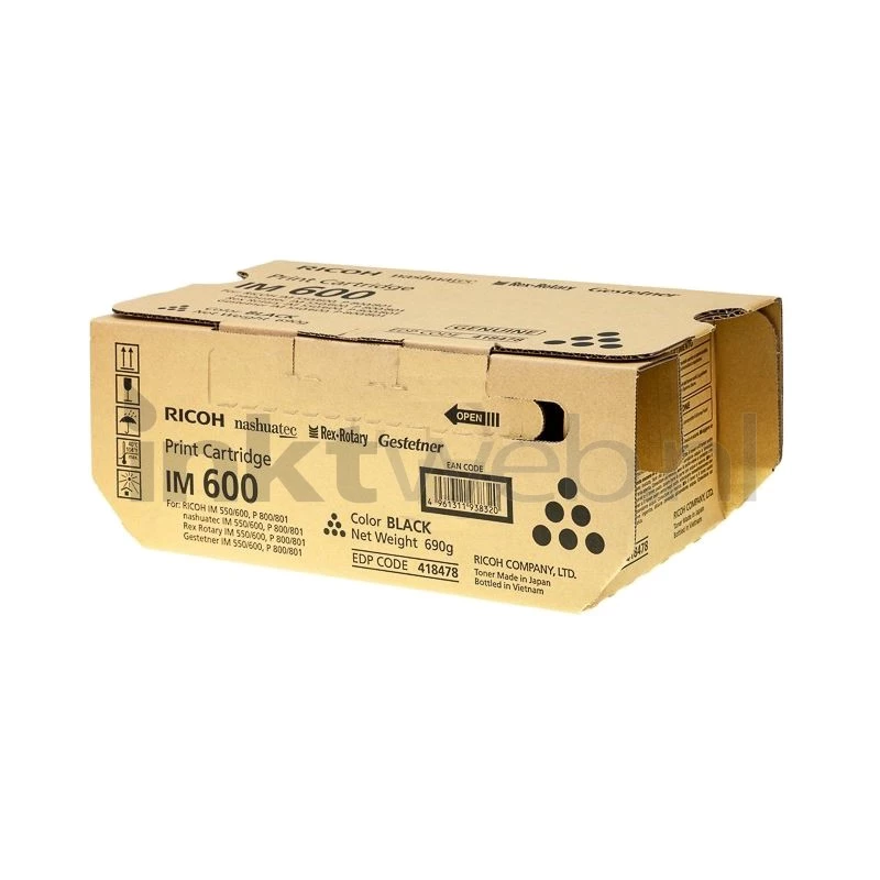 Ricoh 418478 Tóner 1 ud. Original Negro