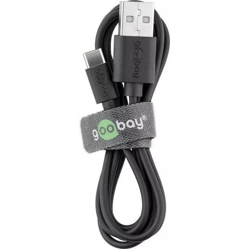 Cable USB Goobay - USB (macho) a USB-C (macho) - USB 2.0 - 3 A - 2,0 m - negro (59122)