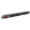 Lanberg PDU-04E04I-0200-IEC-BK PDU para rack 1U, 4x tipo E + 4x IEC C13, 10 A, 2 m, negro