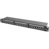 Patch panel 1U LANBERG PPS6-1024-B, 24 puertos Cat6, metal, negro, 442×114,5×44,5 mm