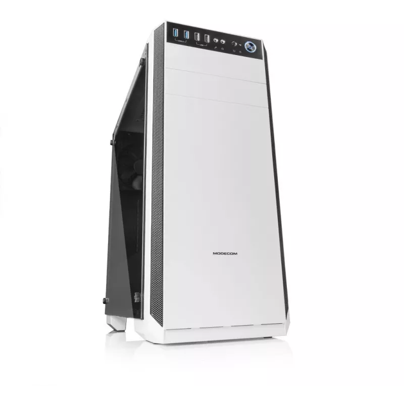 Carcasa de PC MODECOM Oberon Pro Midi Tower, cristal templado, microATX/ATX, 7 ranuras, 395 mm GPU, 2x3,5 pulgadas + 3x2,5 pulgadas bahías, USB 3.2 Gen1