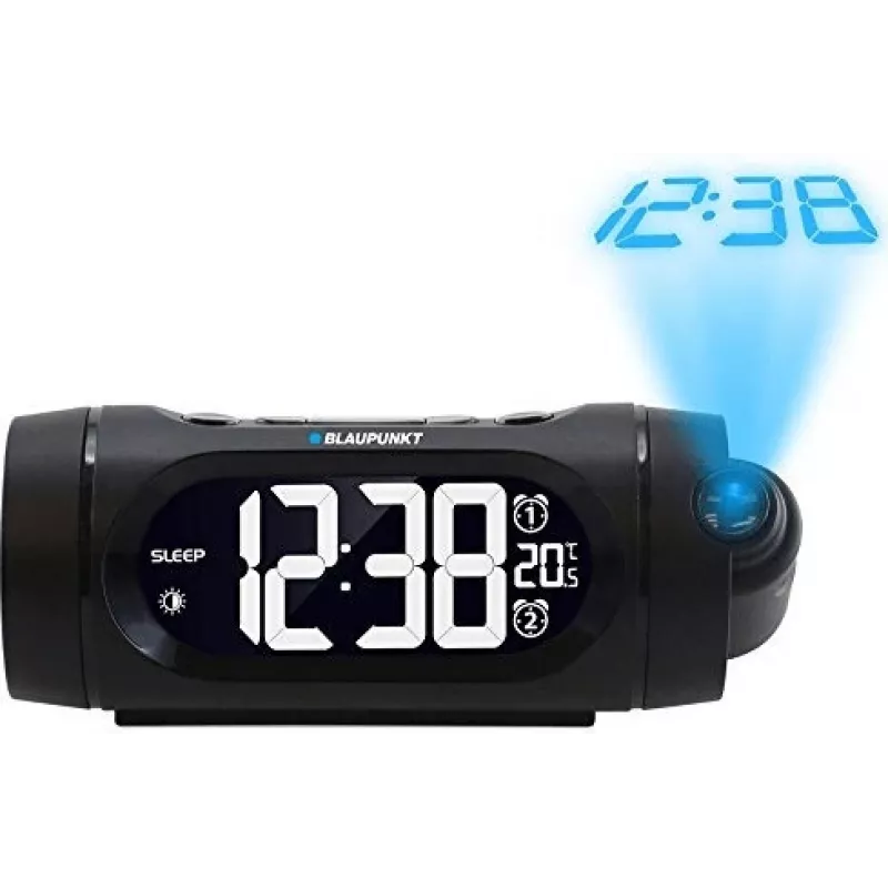 Radio despertador Blaupunkt CRP9BK, FM PLL, proyector, función de carga USB, temperatura interior (CRP9BK)