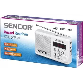 Radio portátil SRD 215 W MP3, USB, SD
