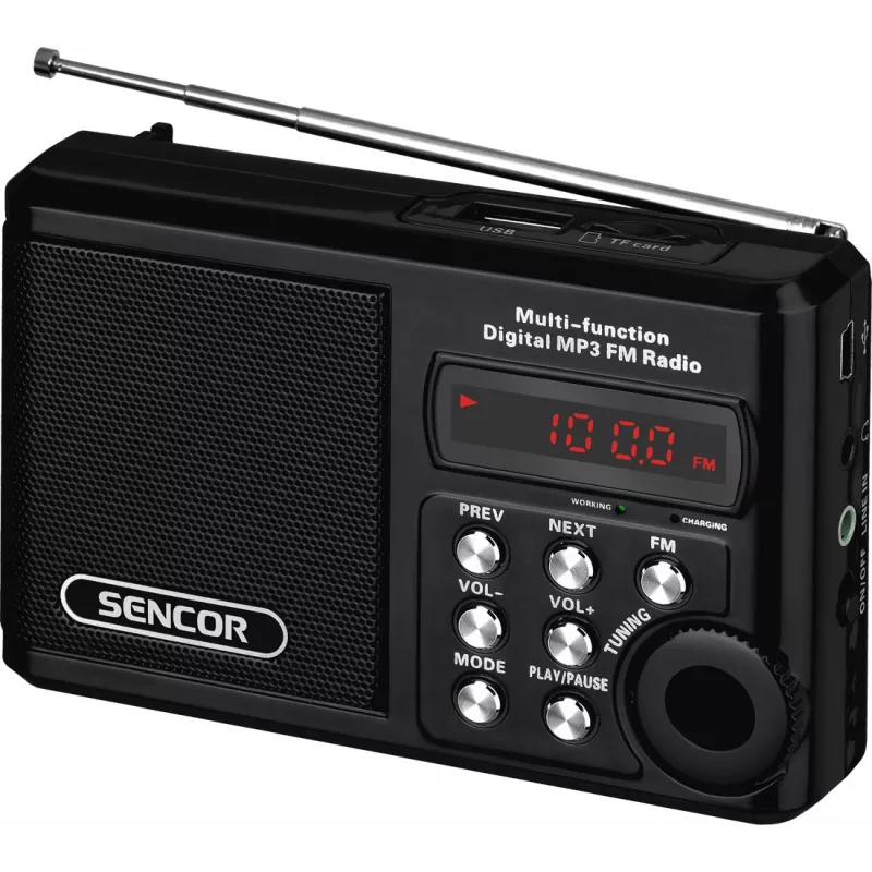 Radio portátil SRD 215 B MP3, USB, SD