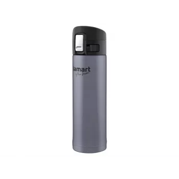 Vaso térmico LAMART LT4044 0,42 L acero inoxidable doble pared con aislamiento al vacío, tapa con botón, Ø 6,4 cm