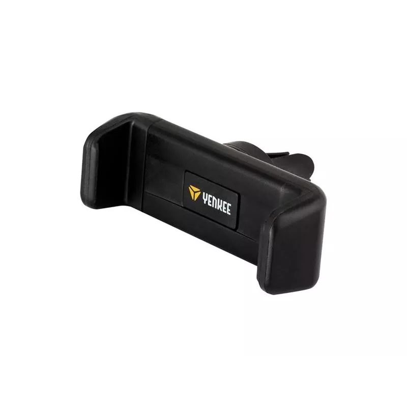 Soporte para móvil de coche YENKEE YSM 201BK — soporte para rejilla de ventilación, ángulo ajustable, negro, apto para teléfonos de hasta 6,5 pulgadas, 50–85 mm