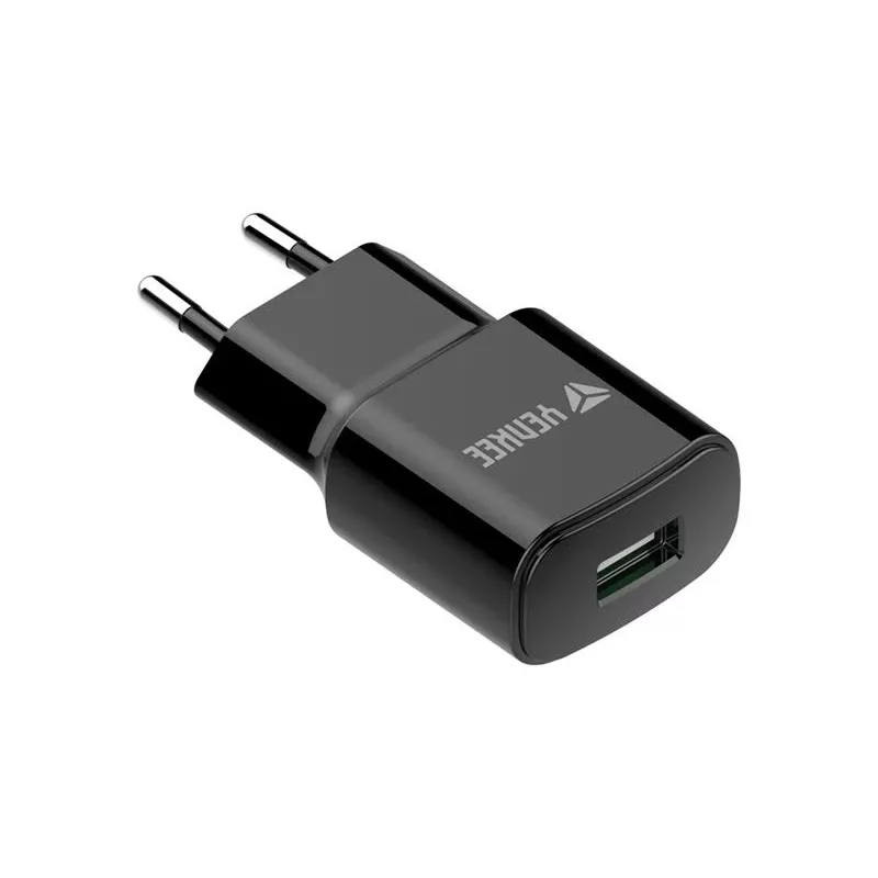 Cargador de red USB-A YENKEE YAC 2013BK — 12 W, salida 2,4 A