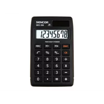 Calculadora SENCOR SEC 250, LCD de 8 dígitos, Dual-Power