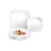 Lamart LT9002 Dine juego de platos de porcelana, 6 uds. (2 llanos, 2 hondos, 2 de postre), 24,5/19,2/17,3 cm, blanco