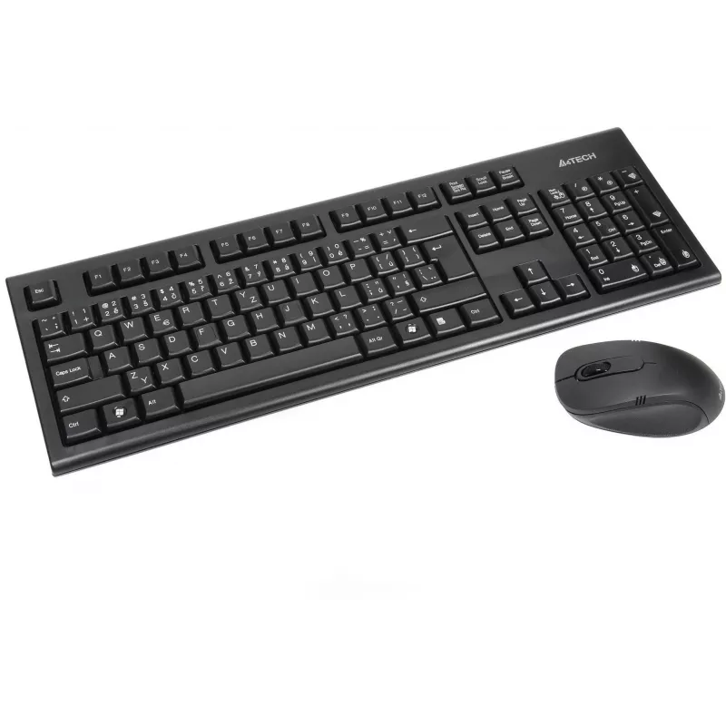 A4Tech 7100N Teclado y ratón de sobremesa con RF inalámbrico QWERTY inglés negro