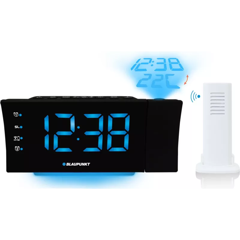 Blaupunkt CRP81USB radio despertador con proyección y carga USB, negro