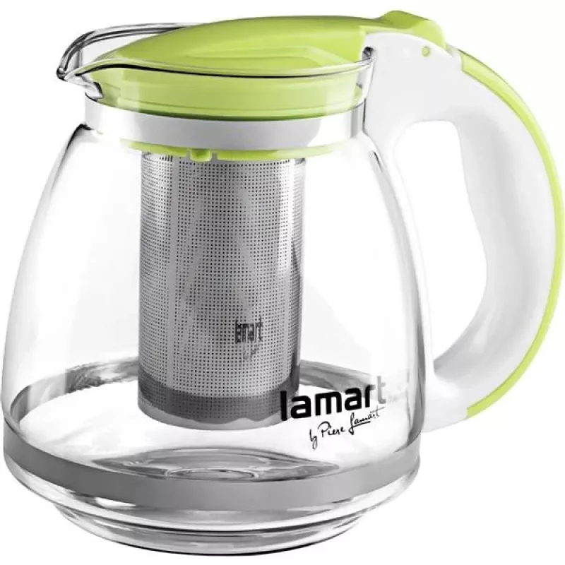 Jarra de cristal Lamart LT7028 verde transparente 13 cm de diámetro 155 mm de altura