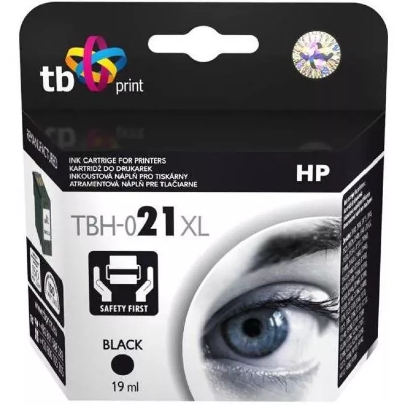 Tinta TBH-021XL (HP n.º 21 - C9351AE) negra remanufacturada
