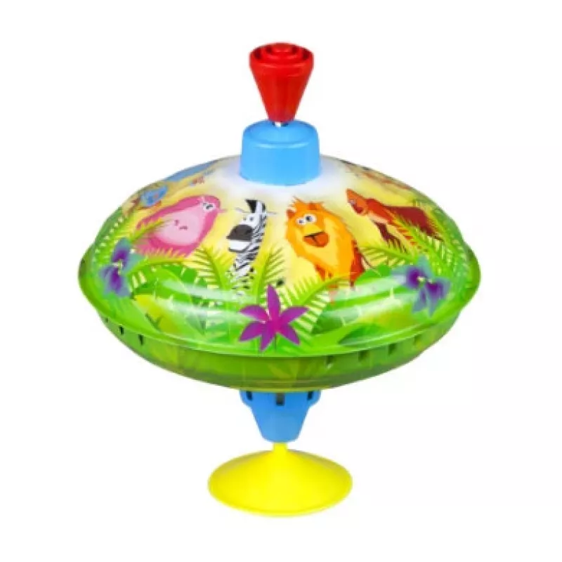 Peonza Lena Humming top Animales salvajes 16 cm — peonza de madera de Lena, 16 cm de diámetro