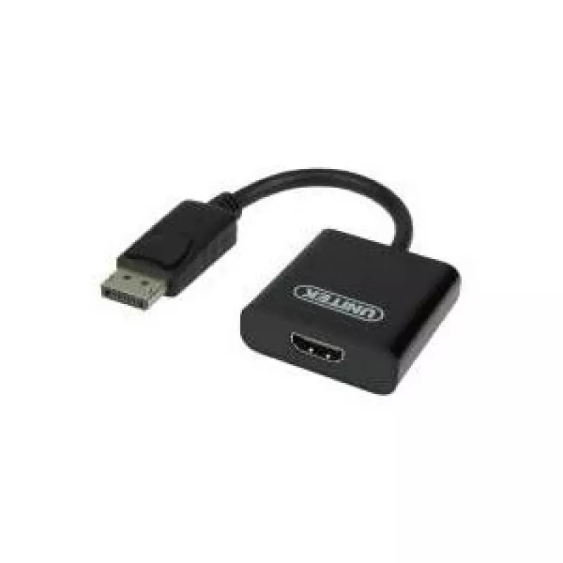 Unitek Y-5118DA adaptador de DisplayPort a HDMI M/H, 0,1 m, Full HD 1920x1200, negro