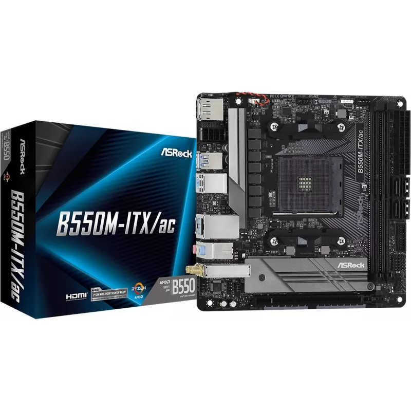 Placa base ASRock B550M-ITX/ac AMD B550 Socket AM4 Mini ITX
