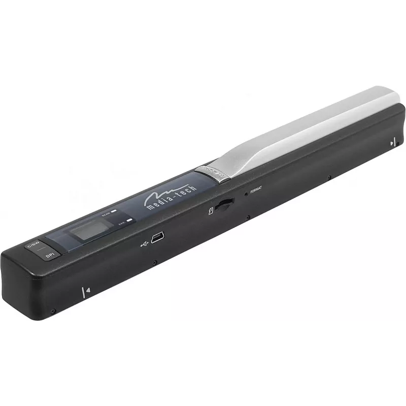 Escáner de bolígrafo MEDIA-TECH MT4090, negro, indicador LED, USB 2.0, MicroSD, pila AAA