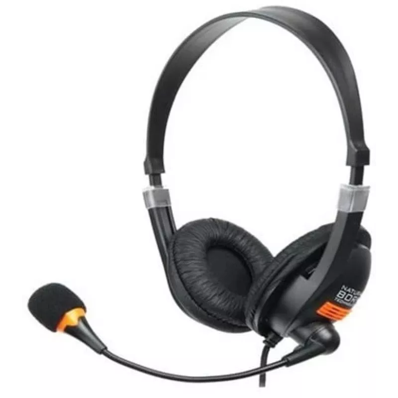 Auriculares con micrófono NATEC Drone con cable, diadema, llamadas/música, negro, naranja
