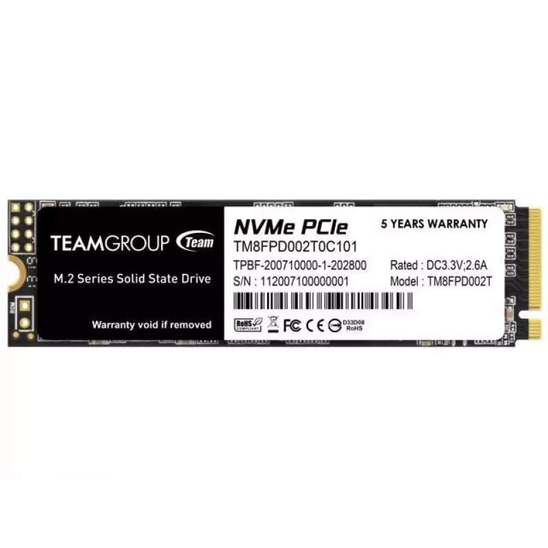 Unidad SSD Team Group 2 TB M.2 PCI Express 3.0 NVMe MP33 PRO