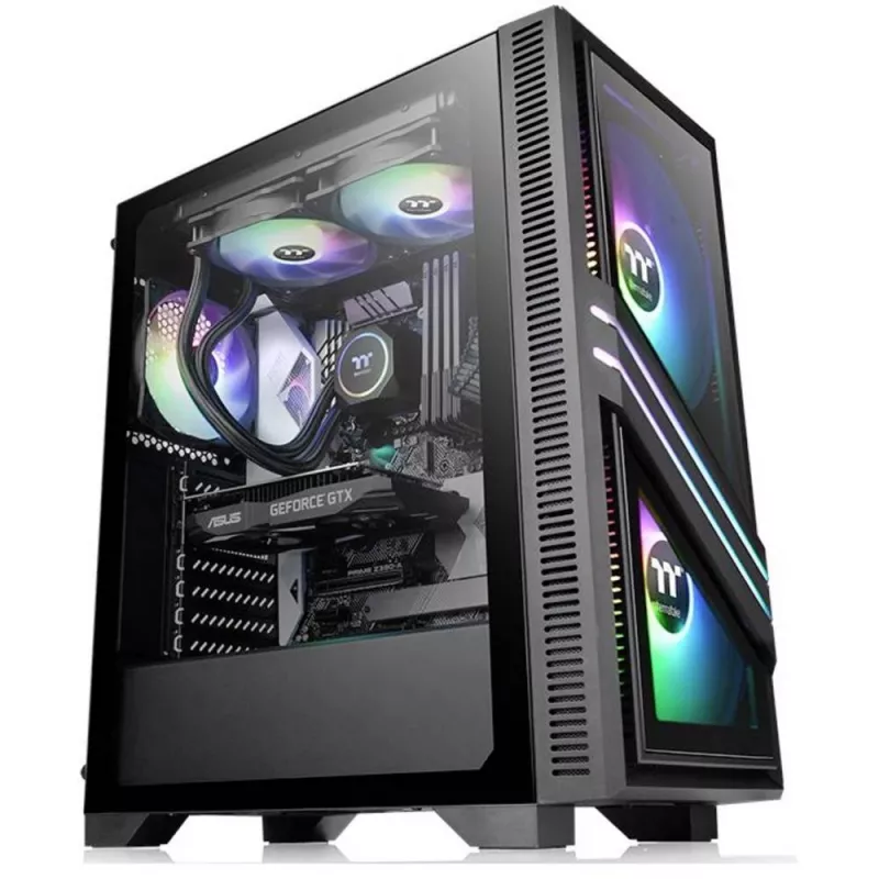Caja de PC Thermaltake Versa T35 TG RGB Midi Tower negra