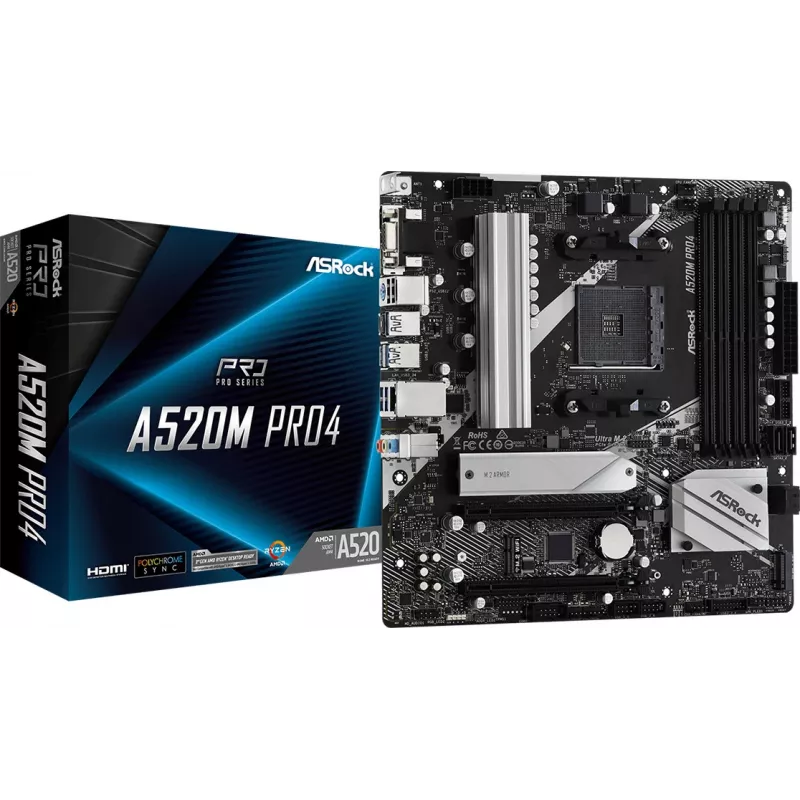 Placa base ASRock A520M PRO4 Socket AM4 micro ATX