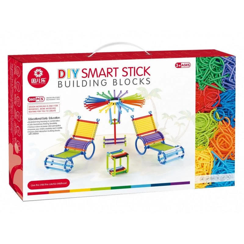 Set de construcción Ascato Blocks Sticks 360 piezas en caja