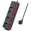 Regleta de alimentación LogiLink LPS251 1,5 m 4 tomas de corriente para interiores Negra