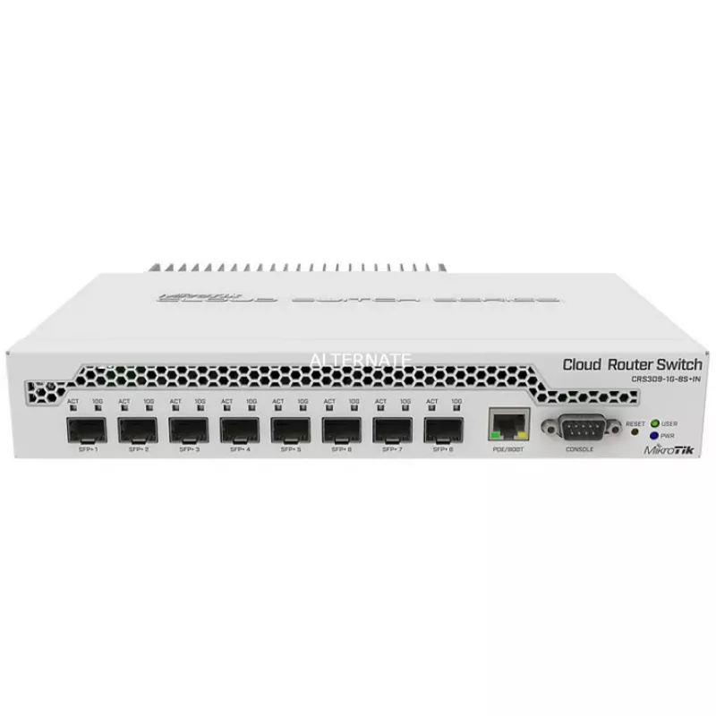 Mikrotik CRS309-1G-8S+ Gigabit Ethernet (10/100/1000) gestionado Power over Ethernet (PoE) blanco