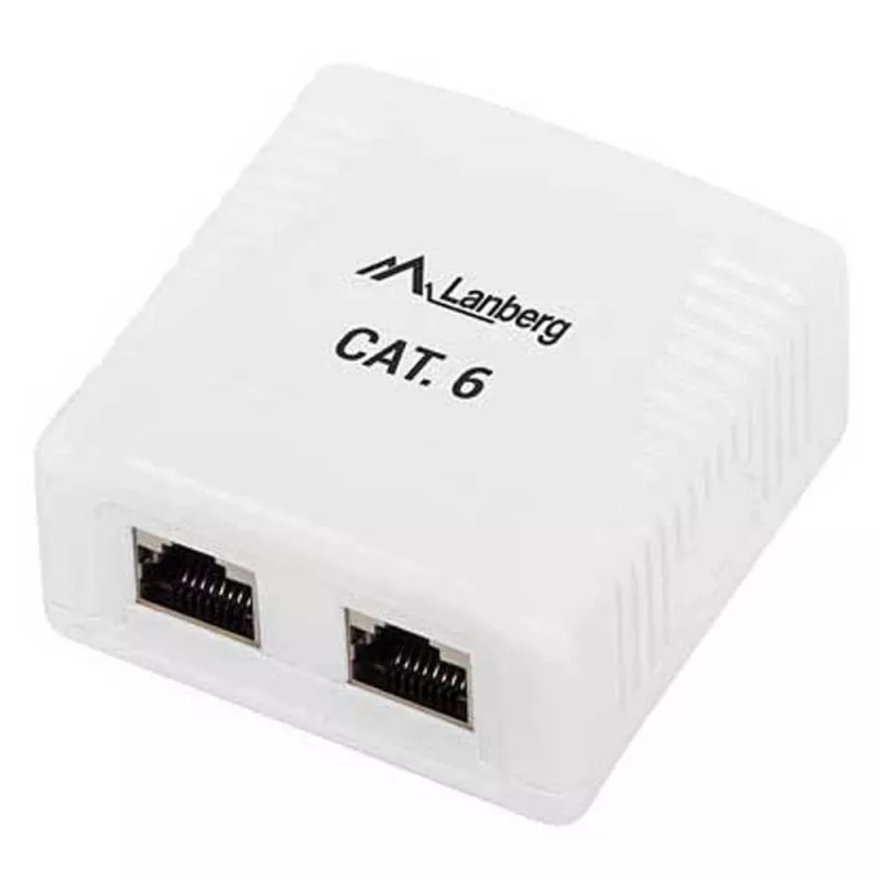 Lanberg OS6-0002-W caja de superficie, 2x RJ45 Cat.6, blanca