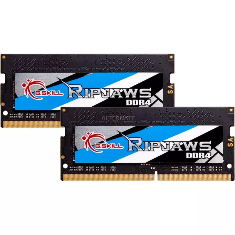SO-DIMM 16 GB DDR4-3200 (2x 8 GB) Dual-Kit, memoria RAM negra, F4-3200C22D-16GRS, Ripjaws, INTEL XMP