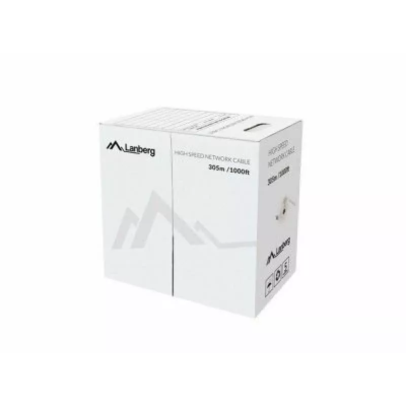 Lanberg LCU5-12CU-0305-S cable de red U/UTP Cat5e 305 m, cobre macizo, probado con Fluke, gris