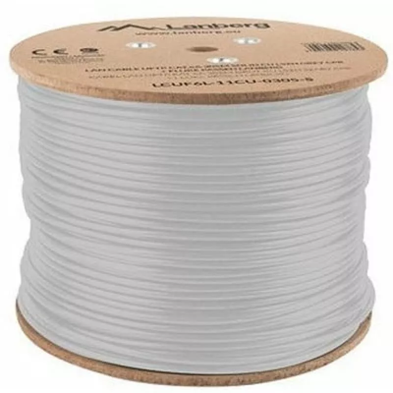 Lanberg LCUF6L-11CU-0305-S cable de red U/FTP Cat6a 305 m, cobre macizo, LSZH, CPR, 500 MHz, probado con Fluke, gris