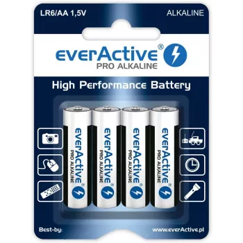Pila desechable everActive alcalina AA 1,5 V LR64BLPA pack de 4