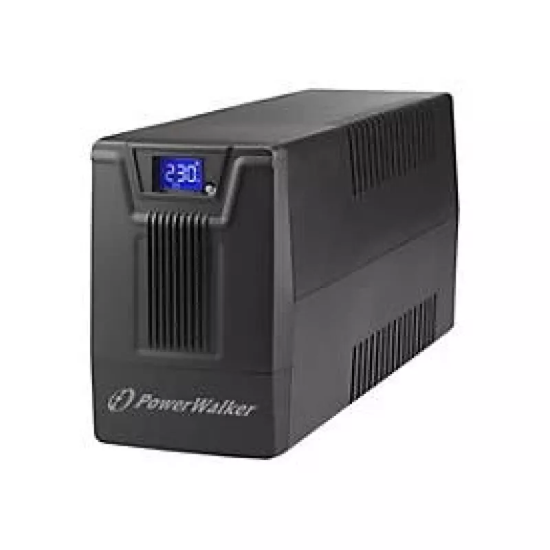 Sistema de alimentación ininterrumpida PowerWalker VI 800 SCL FR — SAI Line‑Interactive 0,8 kVA (480 W), 2 tomas tipo E, USB, RJ-45/RJ-11, batería 12V 9Ah, torre, negro