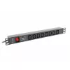 Lanberg PDU-08I-0200-C20-BK unidad de distribución de corriente (PDU) 1U negro 8 salidas AC (PDU-08I-0200-C20-BK)