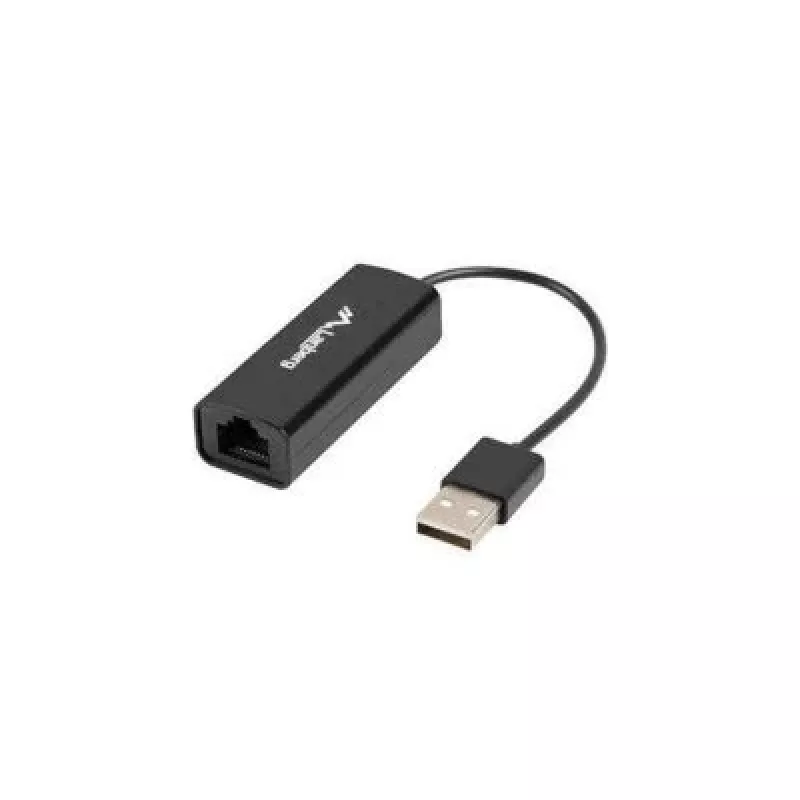 Adaptador de red Lanberg NC-0100-01 de USB 2.0 a RJ45 100 Mbit, cable de 0,15 m
