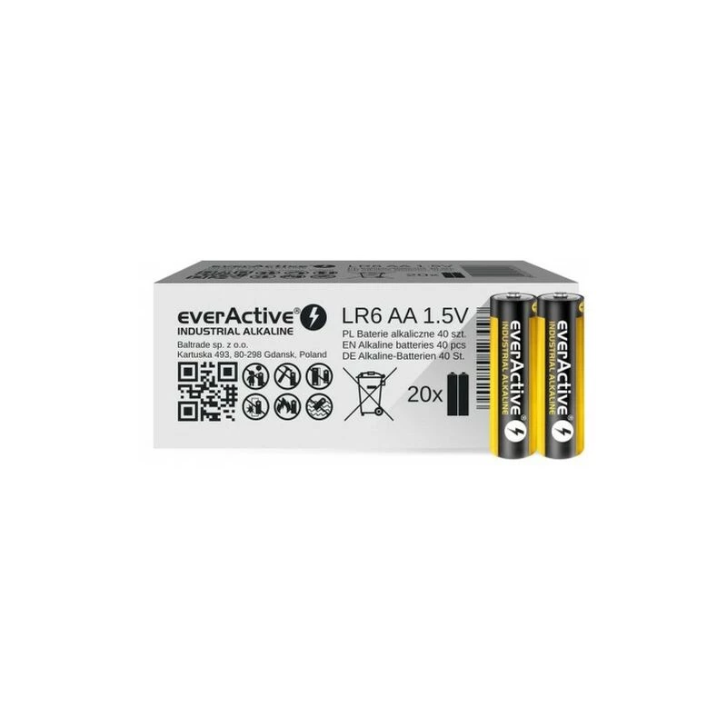 Pila alcalina desechable everActive EVLR6S2IK AA 1,5 V — pack de 40