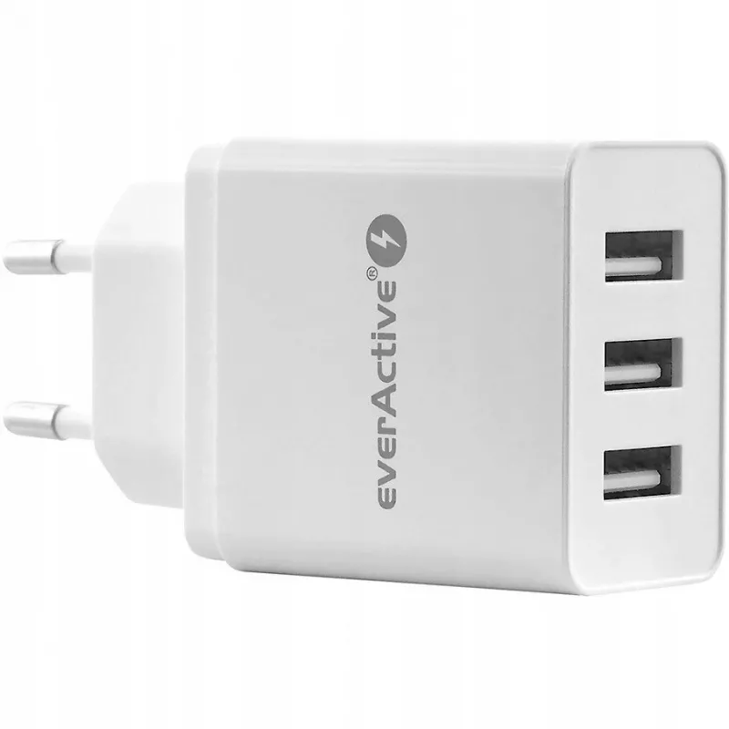 Everactive CARGADOR DE TELÉFONO 3X USB 3, 4A BLANCO