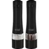 Juego de molinillos de sal eléctricos Russell Hobbs 28010-56 (alta calidad, automático, molienda ajustable, luz en la base, diseño metal negro) Molinillo de pimienta