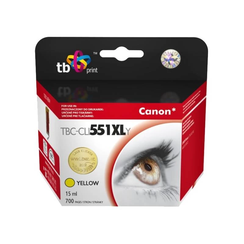 Cartucho de tinta compatible TB para Canon CLI-551XL YL amarillo