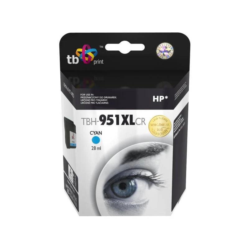Tinta para HP OJ Pro 8100 cian remanufacturada TBH-951XLCR