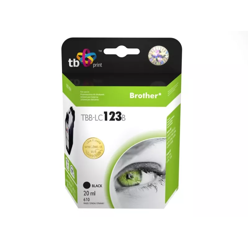 Cartucho de tinta compatible con Brother LC123BK 100% nuevo