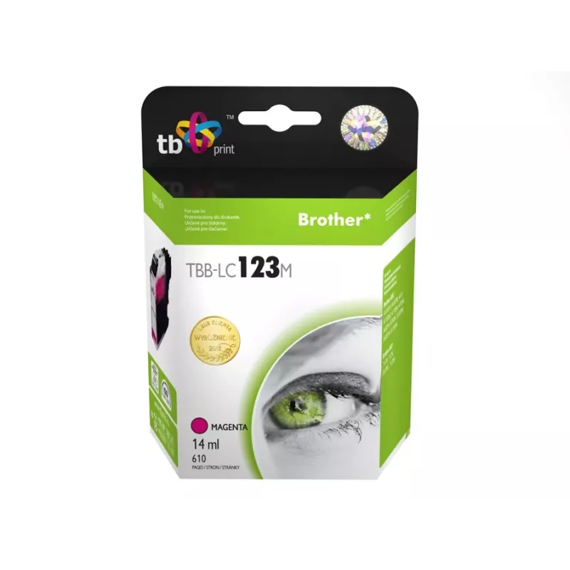 Cartucho de tinta compatible con Brother LC123M 100% nuevo