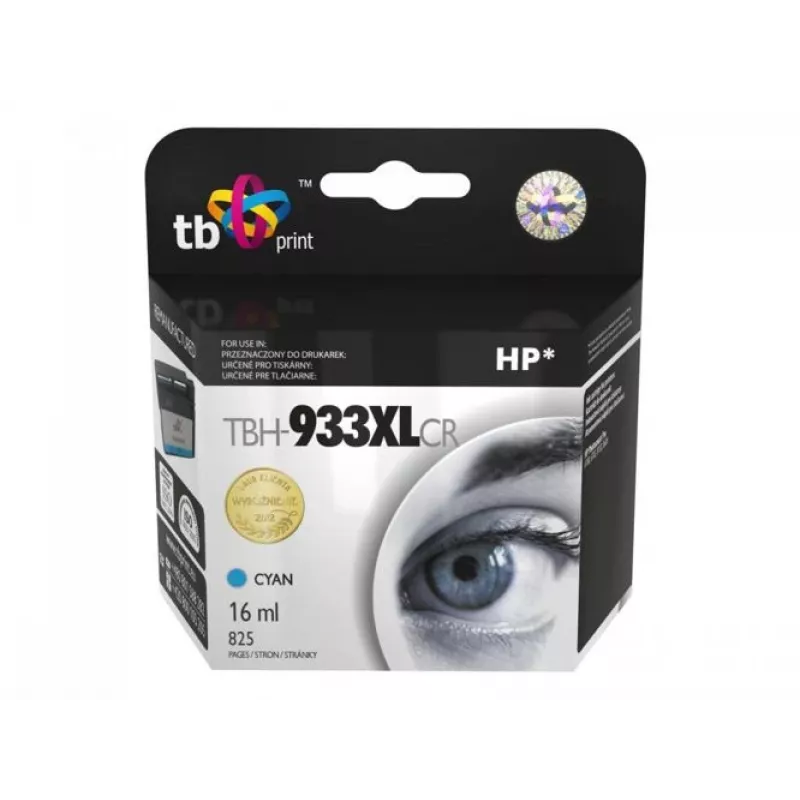 TB Print TBH-933XLCR cartucho de tinta remanufacturado para HP 933XL (CN054AE), HP Officejet 6100 ePrinter, cian, 16 ml, 825 páginas