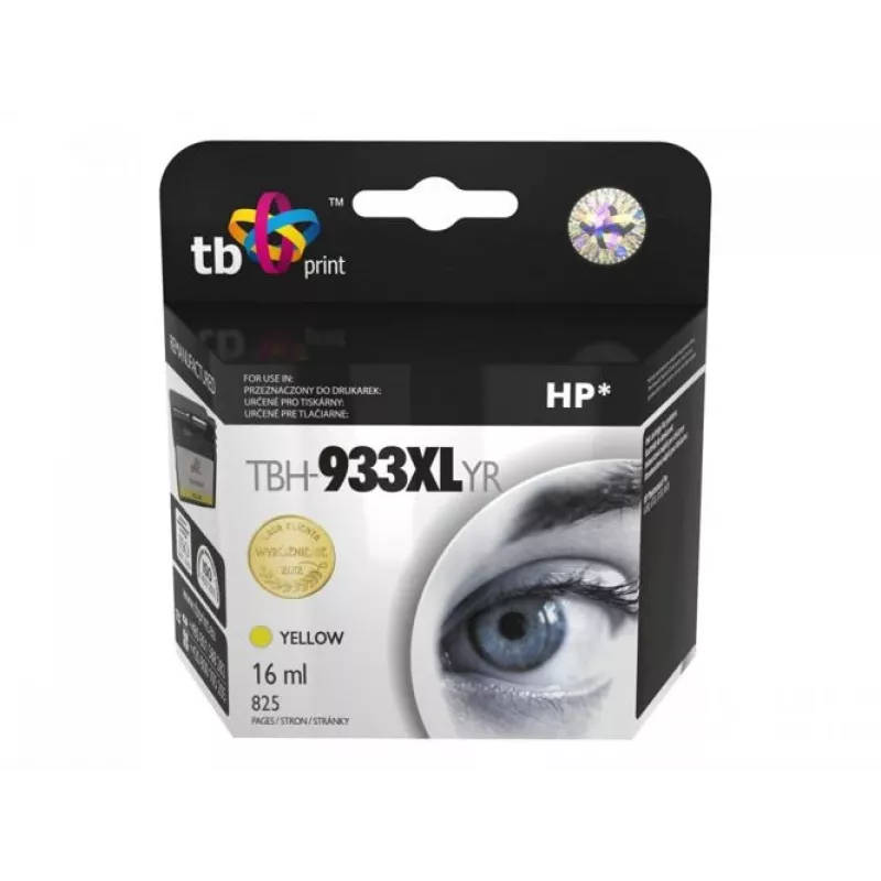 TB TBH-933XLYR Cartucho de tinta remanufacturado para HP Officejet 6100 ePrinter (HP 933XL), amarillo
